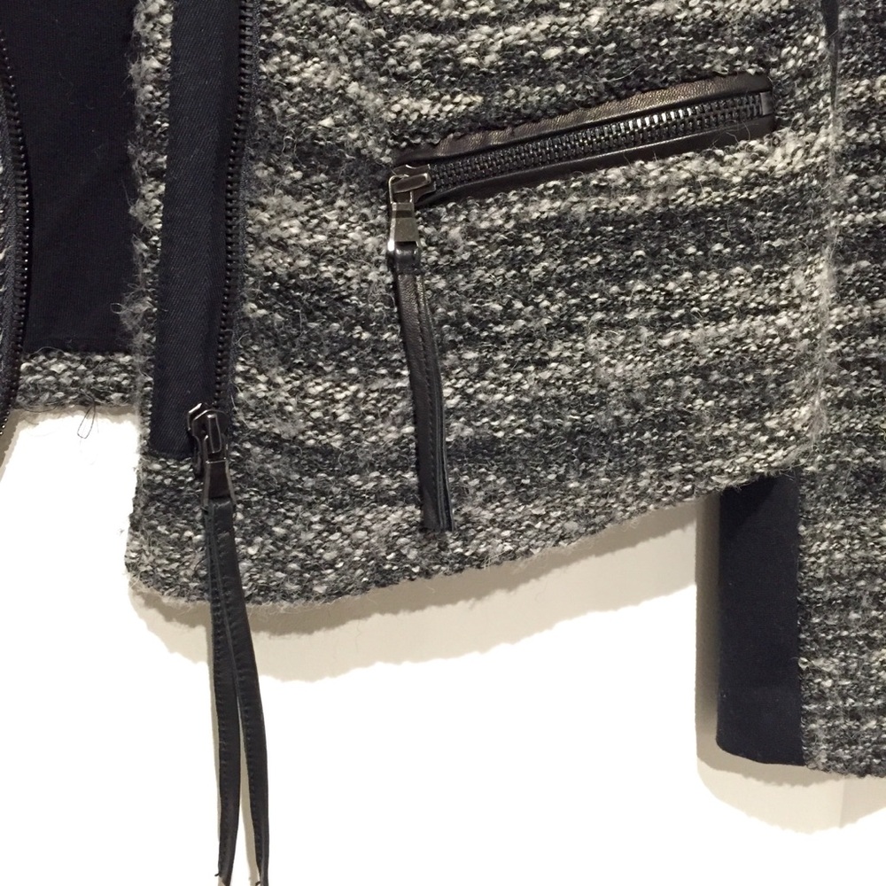 Rebecca Taylor Leather Trimmed Boucle Jacket - Picture 8 of 8